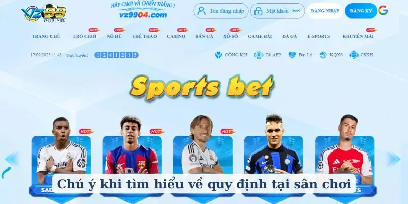 Chú ý khi tìm hiểu về quy định tại sân chơi