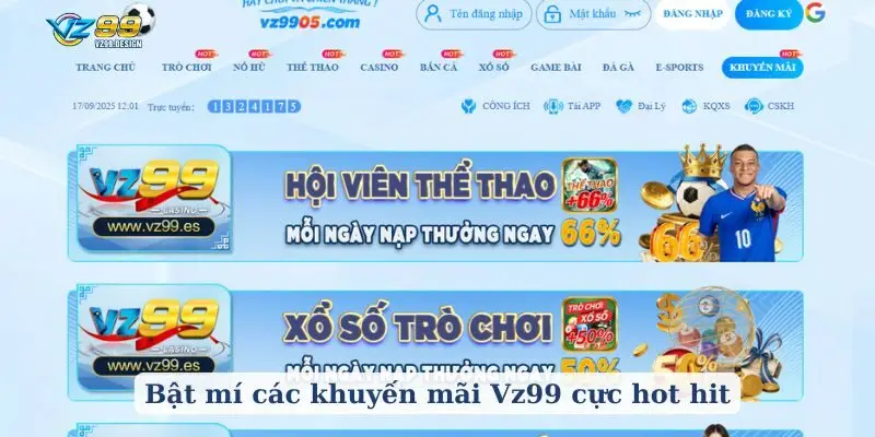 Bật mí các khuyến mãi Vz99 cực hot hit