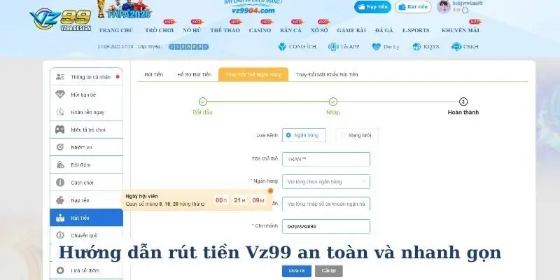 Hướng dẫn rút tiền Vz99 an toàn và nhanh gọn